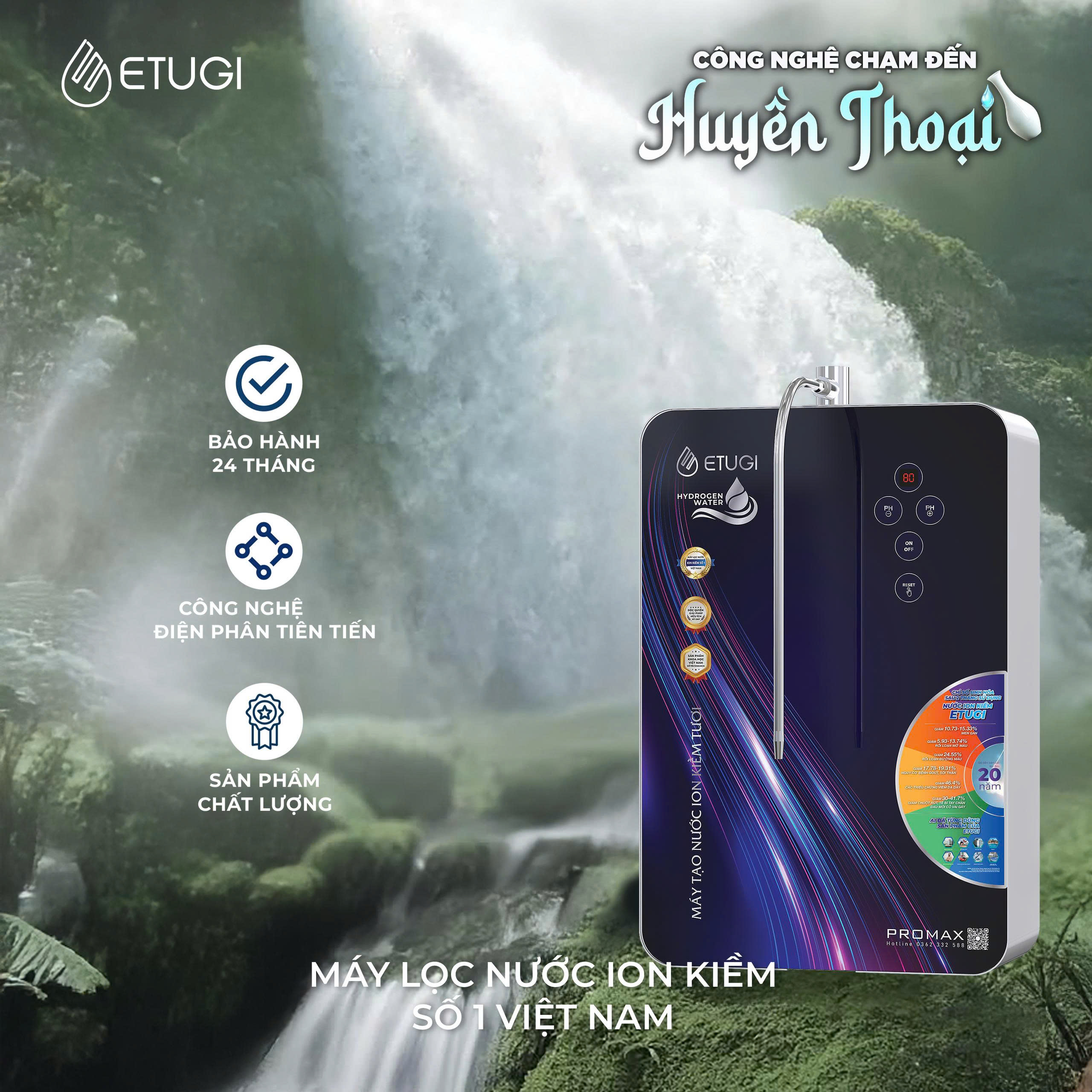 Máy Lọc Nước Ion Kiềm Treo Tường ETUGI ETG102TT- PR 1 Máy Lọc Nước Ion Kiềm Treo Tường Etugi Etg102Tt- Pr